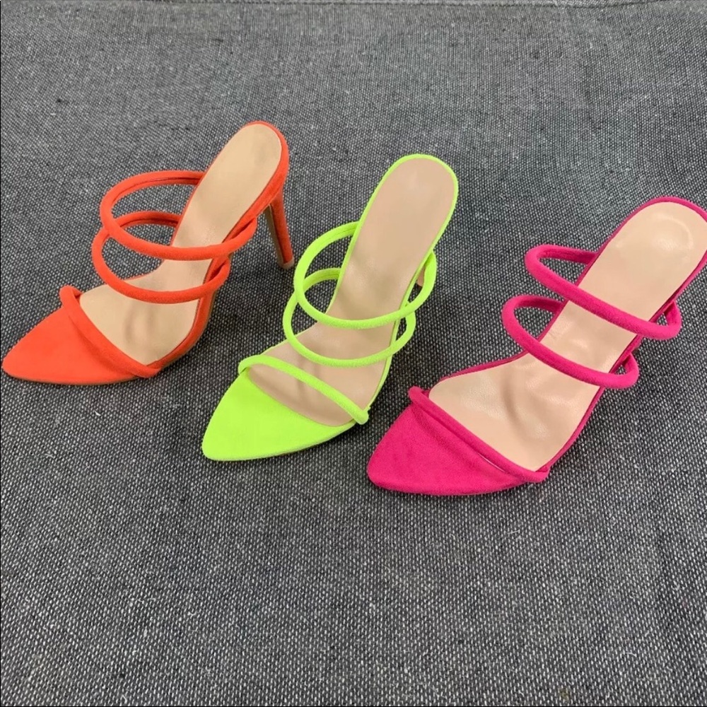Neon Strapped Heels